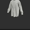 White Stand Up Collar Long Sleeves Casual Shirt With Simple Front Placket Design