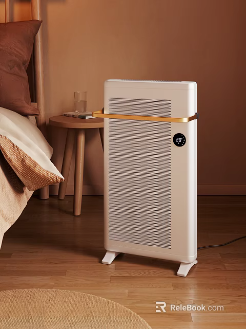 Modern Air Purifier In Bedroom With Nightstand And Warm Tones 3d model 