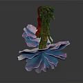 Artistic Plant With Purple Pink Petals And Trunk Like Center Structure With Gradient Colors