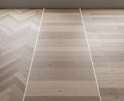 Different Wooden Flooring Patterns Including Herringbone And Straight Lay With Natural Wood Tones 3d model