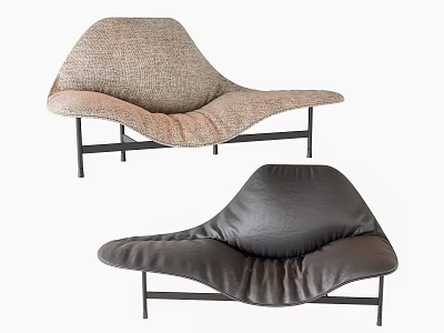 Modern Lounge Chairs With Fabric Leather Upholstery And Black Metal Legs 3d model