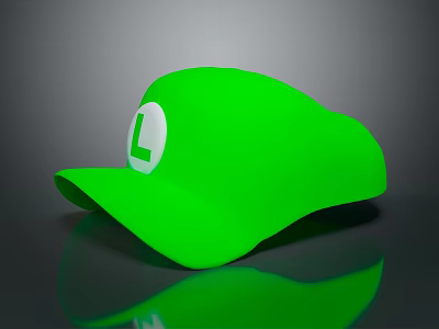 Vibrant Green Casual Cap Featuring White L Logo For Daily Wear Accessory 3d model