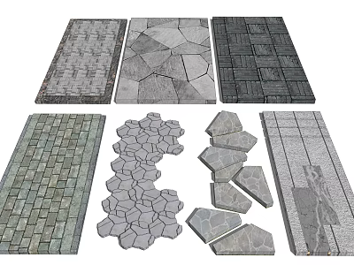 Modern Paving Sits Landscape Tiling 3d model