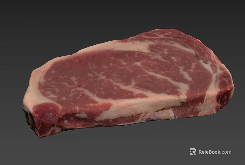 Fresh Premium Marbled Beef Steak With Rich Meat Texture And White Fat 3d model 