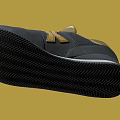 Black and Gold Sneakers with X Logo Leather Mesh Black Laces Gold Tongue White Sole