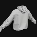 White Hooded Jacket With Drawstring And Strap Details On Sleeves In Minimalist Style