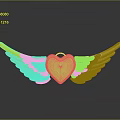 Elegant Golden Heart Shaped Wings Accessory For Stylish Clothing Decoration