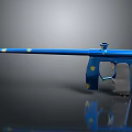 Blue Paintball Gun With Yellow Stars Modern Shiny Finish Ideal For Sports And Gameplay