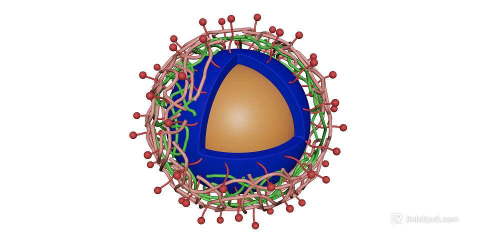 Medical Device 3D Structural Core With Outer Projections And Functional Components 3d model 