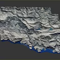 3D Mountainous Landscape With Snow Covered Peaks Blue Lakes And Textured Terrain