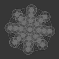 Decorative Chandelier With Hanging Pink Glass Balls On Black Background