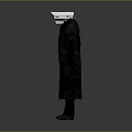 Men's Black Long Coat With Blue Tie Fashionable Daily Wear Essentials