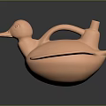 Cute Duck Shaped Pink Ceramic Storage Furniture With Handle And Lid Design