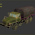Green Military Truck With Canvas Covered Cargo Bed And Transport Features