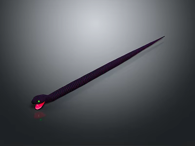 Black Reptile Snake with Red Tongue on Gray Background 3D Render 3d model Black Reptile Snake with Red Tongue on Gray Background 3D Render 3d model