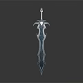Blue Crystal Ice Themed Decorative Sword With Sharp Blade And Reflection