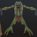 Green Skinned White Haired Mythical Creature With Trident Staff In Game And Movie Roles