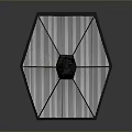 TIE Fighter Spacecraft Model With Black Red Design And Symmetric Wings