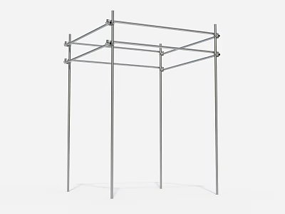 Metal Scaffolding Frame Structure With Vertical Poles And Cross Bars For Construction Support 3d model