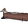 Modern bed end stool 3d model
