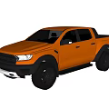 Orange Double Cab Pickup Truck With Black Wheels And Modern Exterior Design