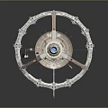 Detailed Space Station Model Featuring Ring Structure And Cylindrical Orbital Module Components 3d model