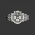 Men's Classic Watch With Metallic Link Bracelet And Elegant Chronograph Dial Design