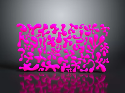 Household Decorative Item With Pink Irregular Abstract Pattern And Reflection On Gray Background 3d model