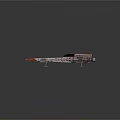 Detailed Silver And Red X Wing Fighter Model With Engines And Striped Design 3d model
