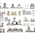 Elegant Jewelry Collection Display on Shelves with Mannequins Necklaces Earrings and Rings