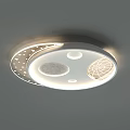 Modern Square And Round Ceiling Light With Decorative Dots And Illuminated Panels 3d model