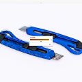 Two Blue Utility Knives With Ergonomic Handles And Retractable Blades