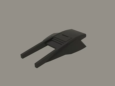 Black Plastic Mechanical Bracket With Parallel Lines And Dual Support Legs 3d model