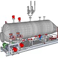 Large Stainless Steel Industrial Storage Tank with Pipes Valves and Control Components