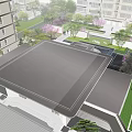 Modern Garden Landscape Design With Green Lawns Trees And Flowering Plants