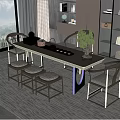 Tea Table and Chair Combination Solid Wood Tea Table and Chair Tea Table Zen Tea Table Kung Fu Tea Table 3d model