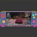 Handheld Gaming Computer With Ridge Racer Game Screen Joysticks And Colorful Buttons 3d model