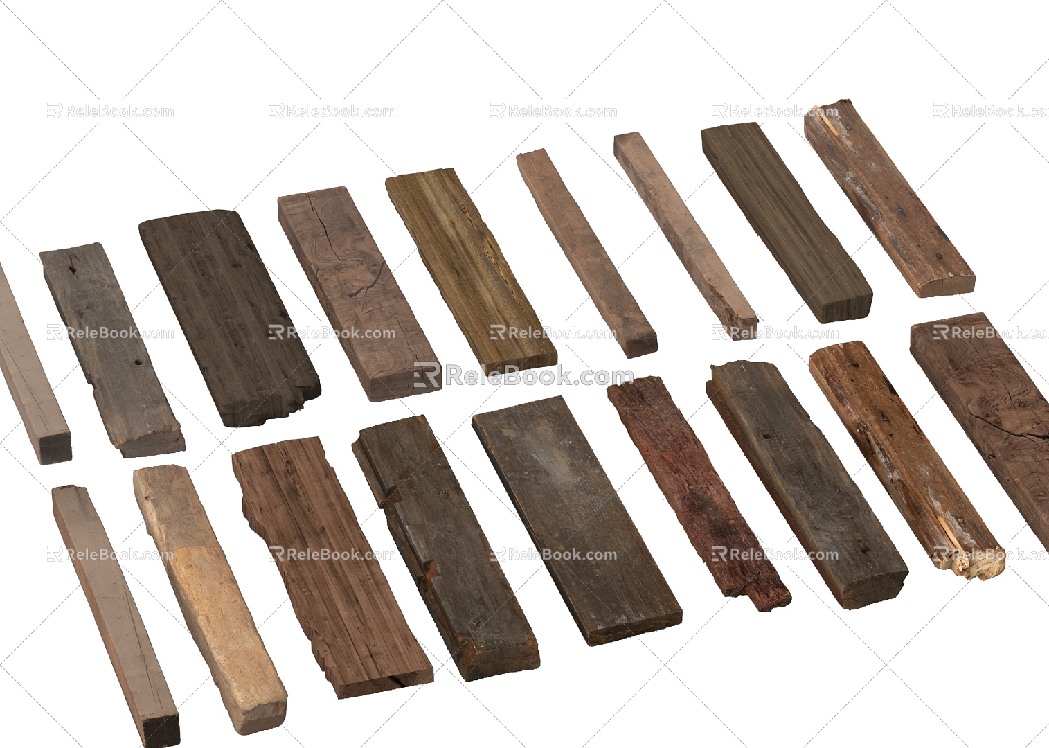 Wood Board Old Board Old Wood Pile Timber Pile Old Wood 3d model