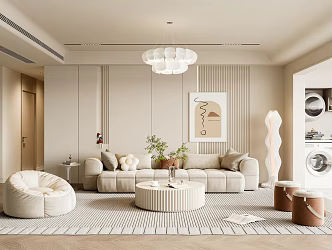 Modern Living Room Sofa Combination Single Chair Casual Chair Vase Ornaments Carpet Decoration Coffee Table 3d model