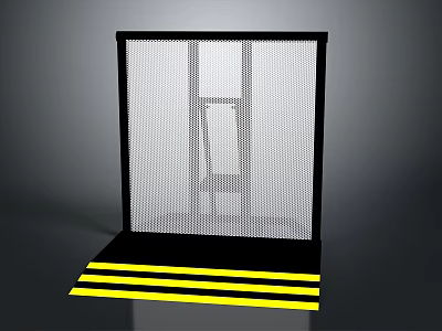 Tactical Weapon Protection Net Featuring Black Mesh And Yellow Bottom Stripes 3d model