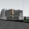 Modern Townhouse Exterior Design Featuring Glass Elements Geometric Structure And Greenery