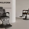 POLIFORM Commercial Equipment Two Modern Professional Salon Chairs With Ergonomic Design