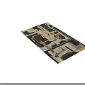 Modern Square Rug With Abstract Geometric Square Patterns In Neutral And Accent Hues 3d model