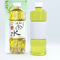 Two Transparent Tea Drink Bottles Featuring Yellow Liquid and Text Labels