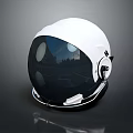 White Modern Helmet With Smooth Glossy Surface Reflective Visor And Side Adjustment Buttons 3d model