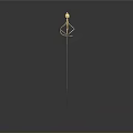 Classic Ornamental Sword With Metal Blade And Golden Hilt Spiral Design