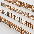 Wooden Fences With Various Designs Including Cross Lattice And Straight Slats In Multiple Rows