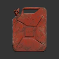 Rusty Red 20L Metal Jerry Can With Vintage Design And Handle