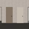 Modern Interior Hinged Doors With Various Designs Wooden Texture And Glass Panel