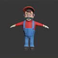 Super Mario Video Game Character With Red Hat Blue Overalls And Black Mustache